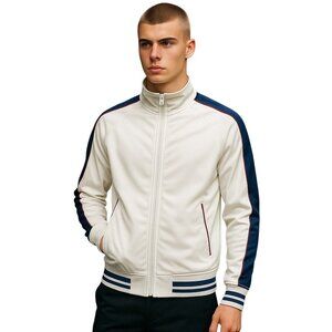 Footlocker Mens Zip Up Track Jacket Cream Size S Retro Streetwear Athleisure